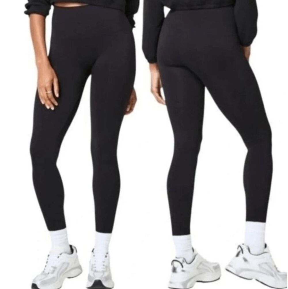 SPANX High Waisted Lamn Leggings Very Black shaping womens Small 20133R NWT